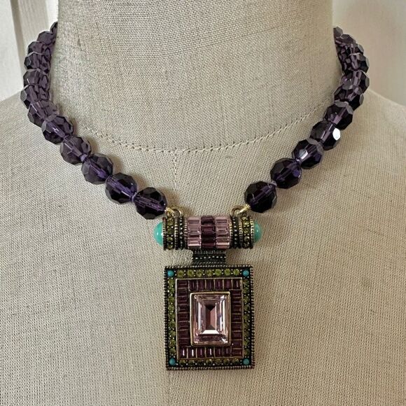 Heidi Daus Jewelry - Heidi Daus purple Multicolor Crystal Pendant Necklace